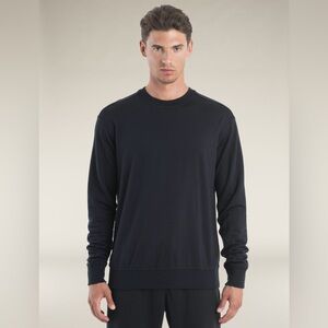 Icebreaker 100% Wool Black Crewneck Knit Long Sleeve Sweater Men’s Size L